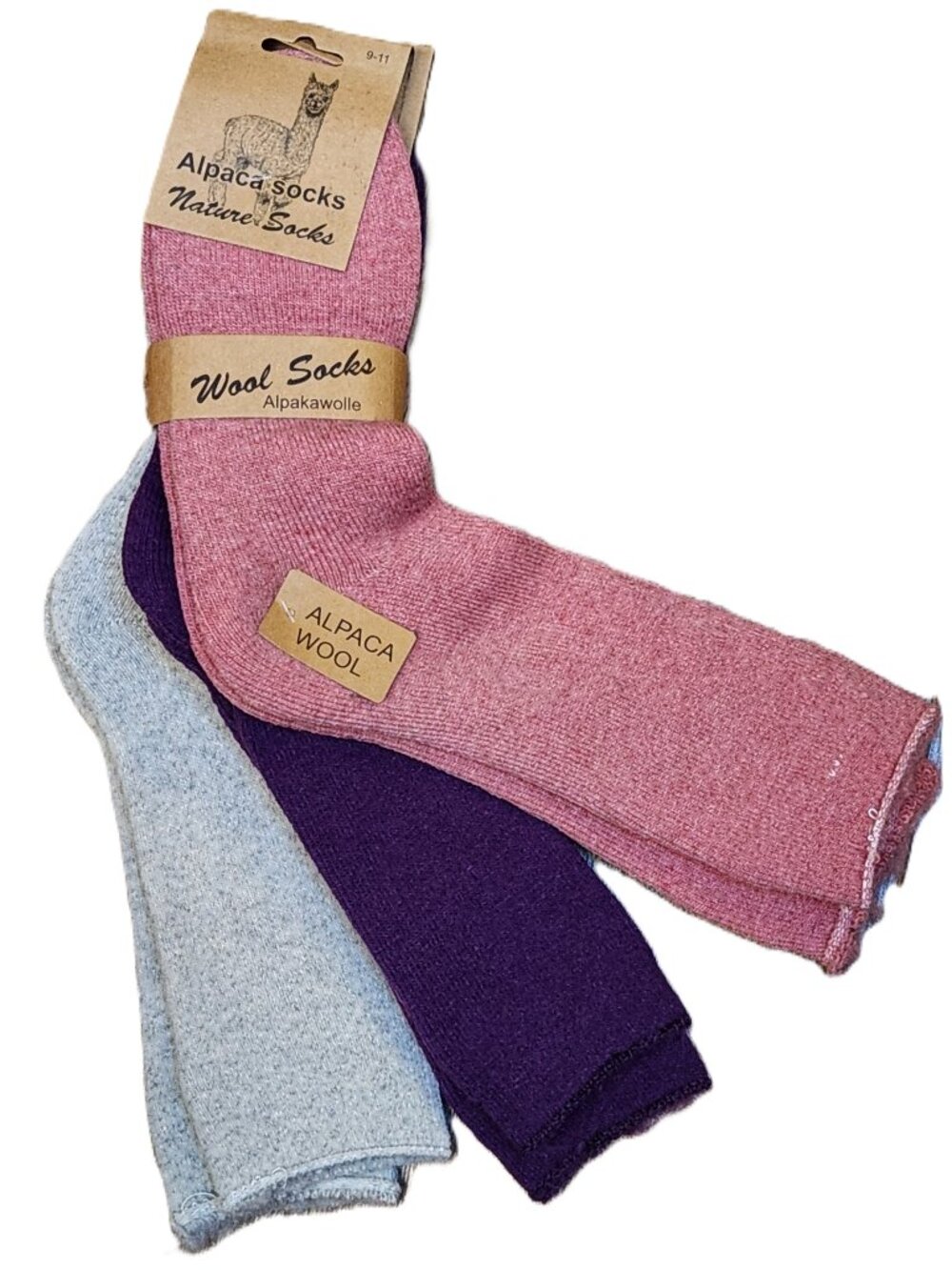 NATURE SOCK Alpaca Wool Crew Socks - 3 PAIRS - Sz 9 - 11 - NEW NWT